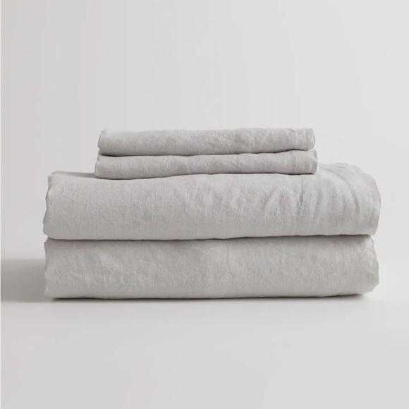 Quince Other - NEW Quince European Linen Full Sheet Set Light Grey NEW